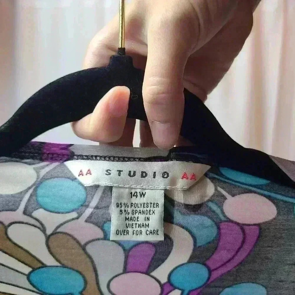 AA Studio Purple Floral Pattern Blouse with Cardigan Women's 14w - Picture 4 of 4